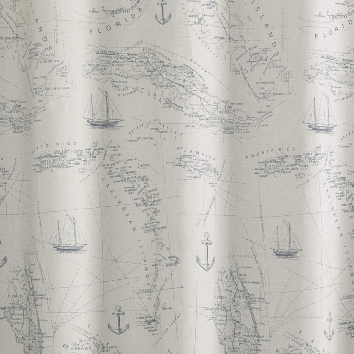Tommy Bahama shower curtain is easy to care—machine wash cold and tumble dry low.