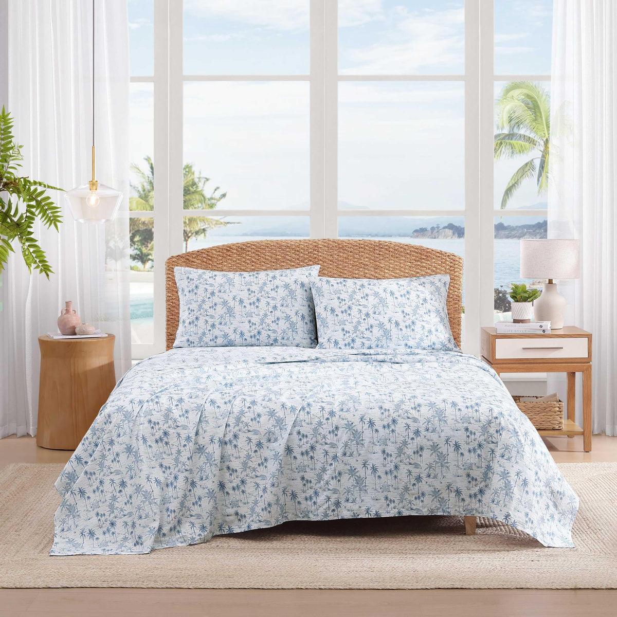 Tommy Bahama Surfside Blue king fitted sheet with deep pockets for secure fit