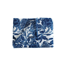 Tommy Bahama Turtle Bay Blue throw closeup shows ultra-soft fleece texture for cozy nights.