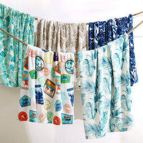 Tommy Bahama Turtle Bay Blue throw softness invites relaxing evenings.