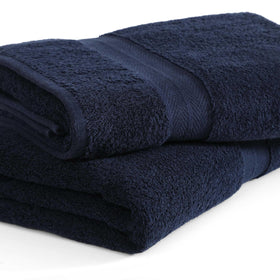 Tommy Hilfiger Modern American dark blue towel with embroidered flag for classic style.