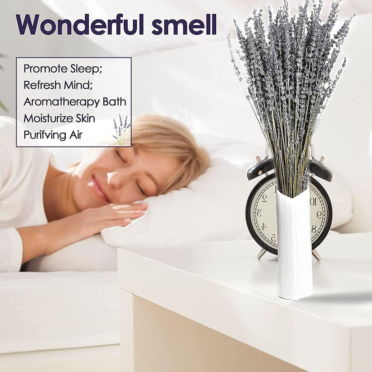 TOMOON lavender bouquet used as a photography prop to create warm, inviting scenes.