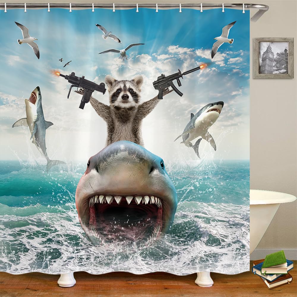 TOMOZ ocean-themed curtain creates playful bath time for children.