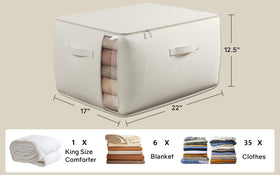 TomVista 70L beige storage bags spacious enough for blankets.