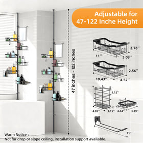 TONDID shower caddy 6 baskets maximize storage for shampoos and soaps.
