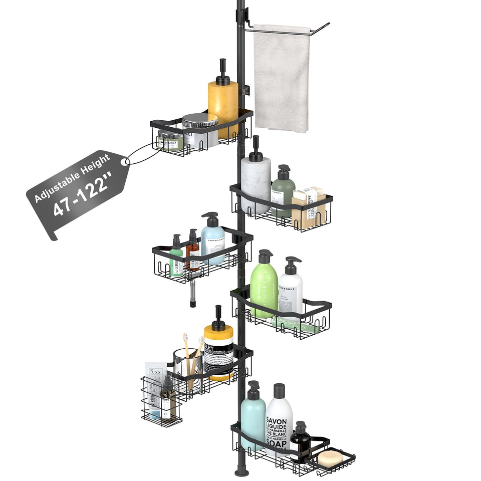 TONDID shower caddy corner with 6 baskets for organized shower essentials.