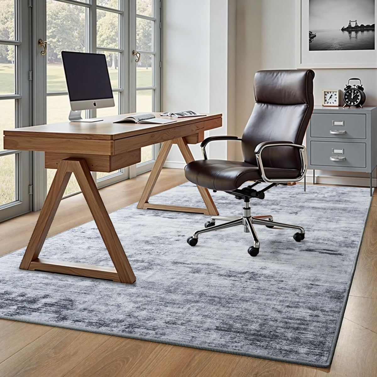 Toneed Abstract Area Rug machine washable for quick spill cleanup and reuse.