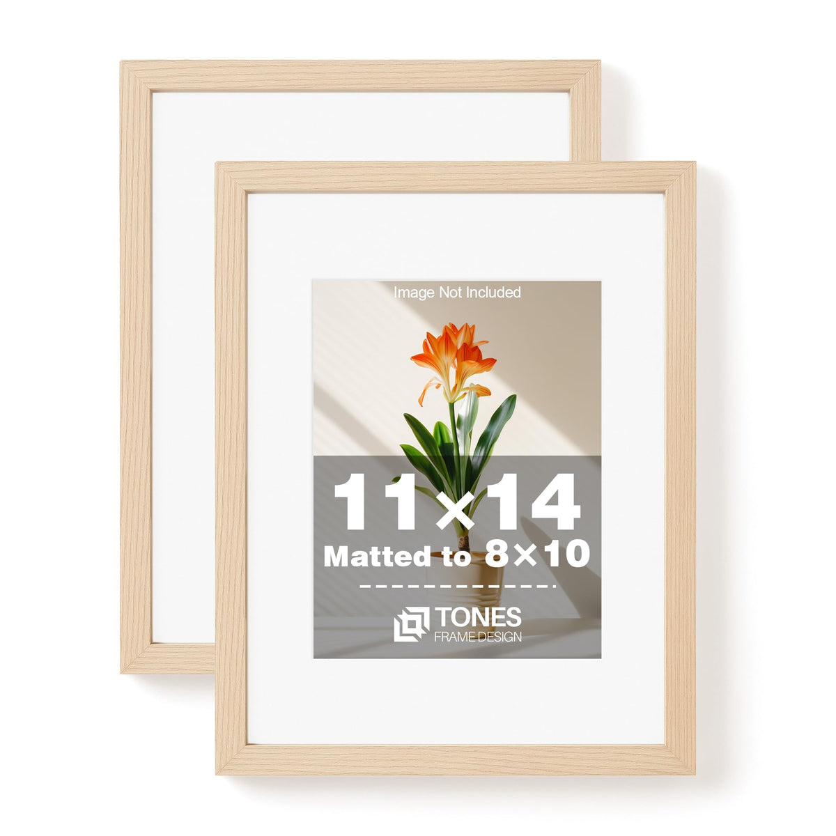 TONES FRAME DESIGN 11x14 frame with mat for 8x10 photos, elegant display.