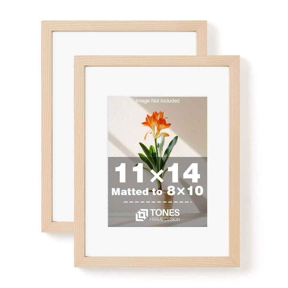 TONES FRAME DESIGN 11x14 frame with mat for 8x10 photos, elegant display.