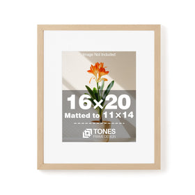 TONES FRAME DESIGN 16x20 frame with wood veneer showcasing an 11x14 photo and natural texture.