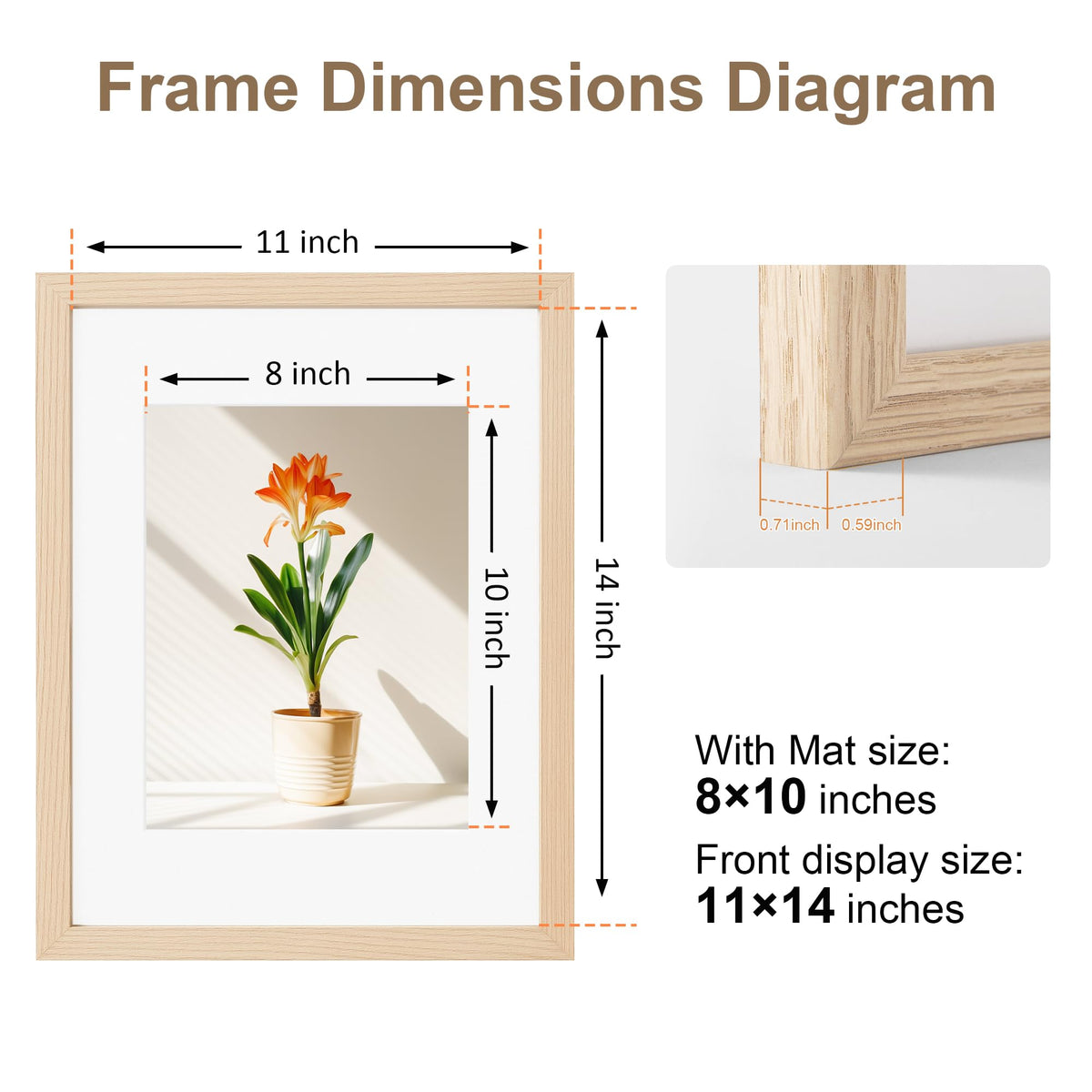 TONES FRAME DESIGN shatterproof plexiglass keeps photos safe while preserving clear viewing.