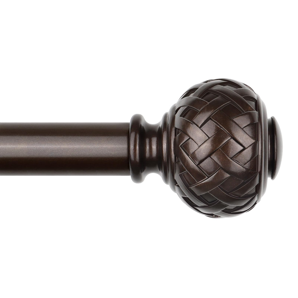 TONIAL bronze curtain rod extended length shown for versatile window sizing.