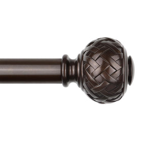 TONIAL bronze curtain rod extended length shown for versatile window sizing.