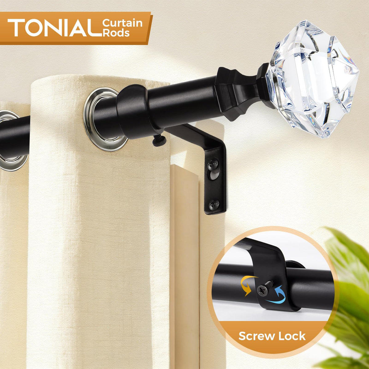 TONIAL rod holds up to 22 pounds for a range of drapes
