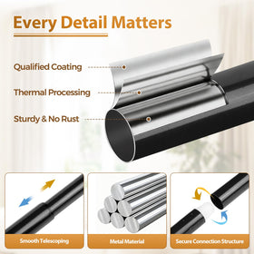 Inner 5/8 inch TONIAL rod core provides sturdy drapery support.