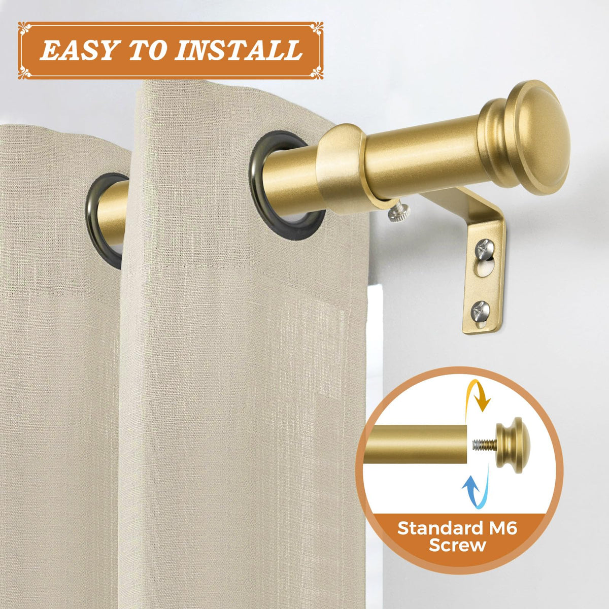 TONIAL heavy-duty rod supports up to 22 pounds for a range of curtains.