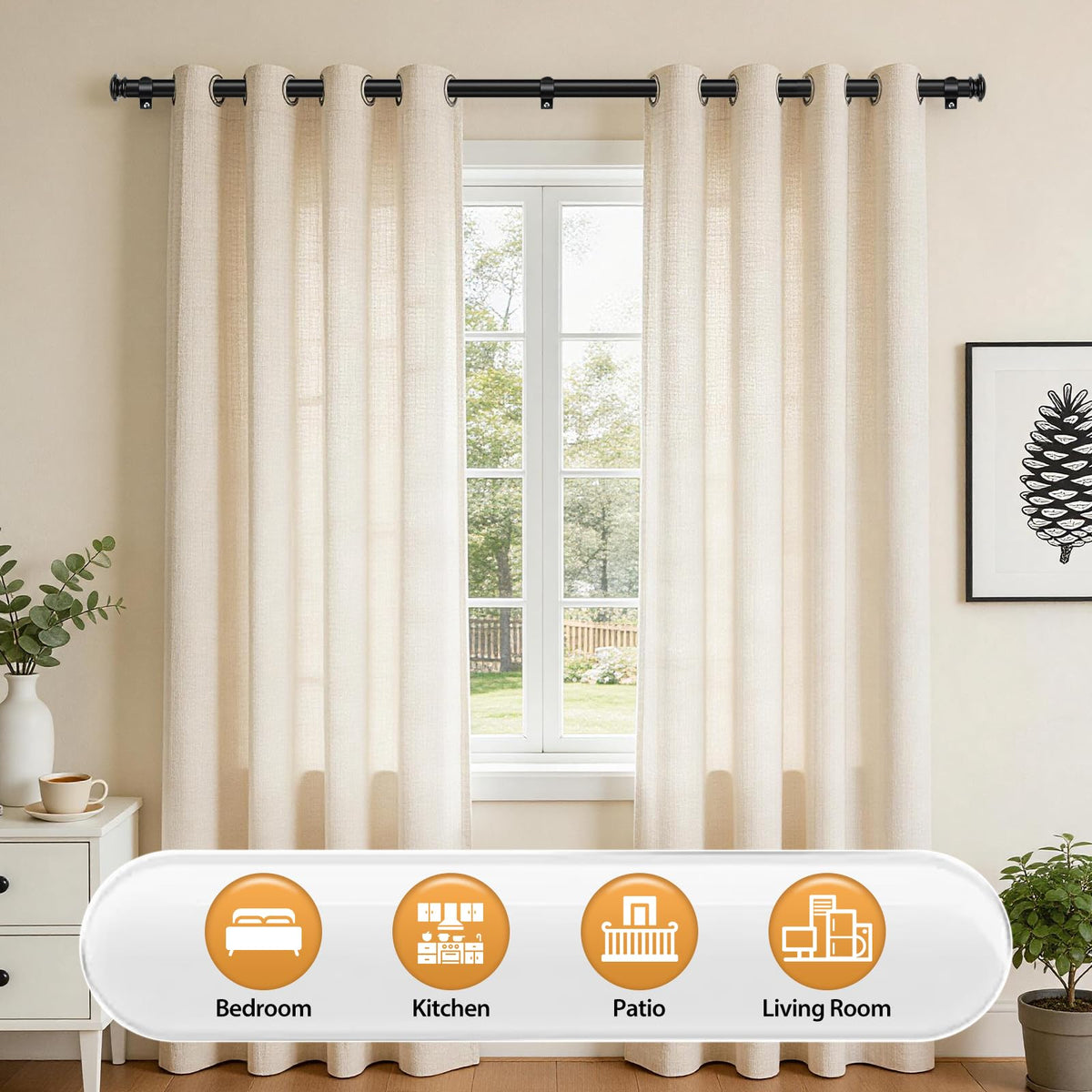 Easy installation with included hardware and guides for TONIAL curtain rods.