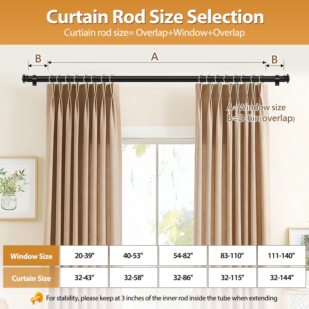 TONIAL black drapery rod complements kitchen, living room, and office decor.