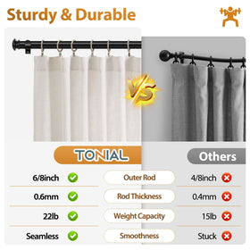 TONIAL rod setup for sliding doors and compact spaces.