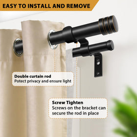 TONIAL spliced-length rod adjusts precisely to window width.