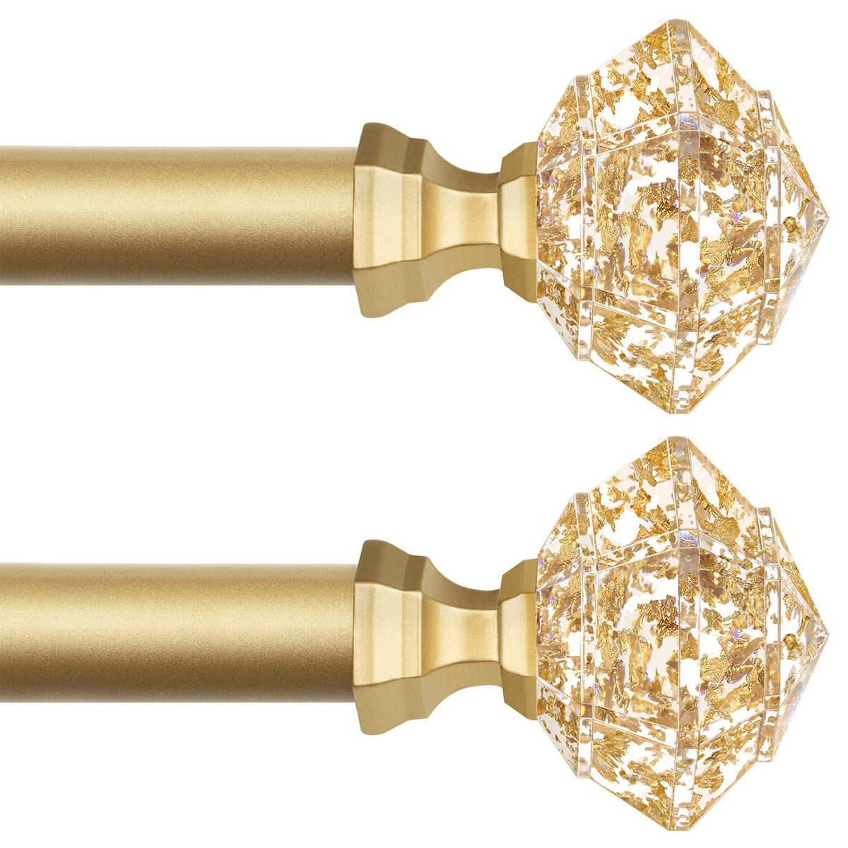 TONIAL translucent diamond finial in gold adds glamour to your window treatment.