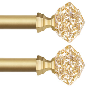 TONIAL translucent diamond finial in gold adds glamour to your window treatment.