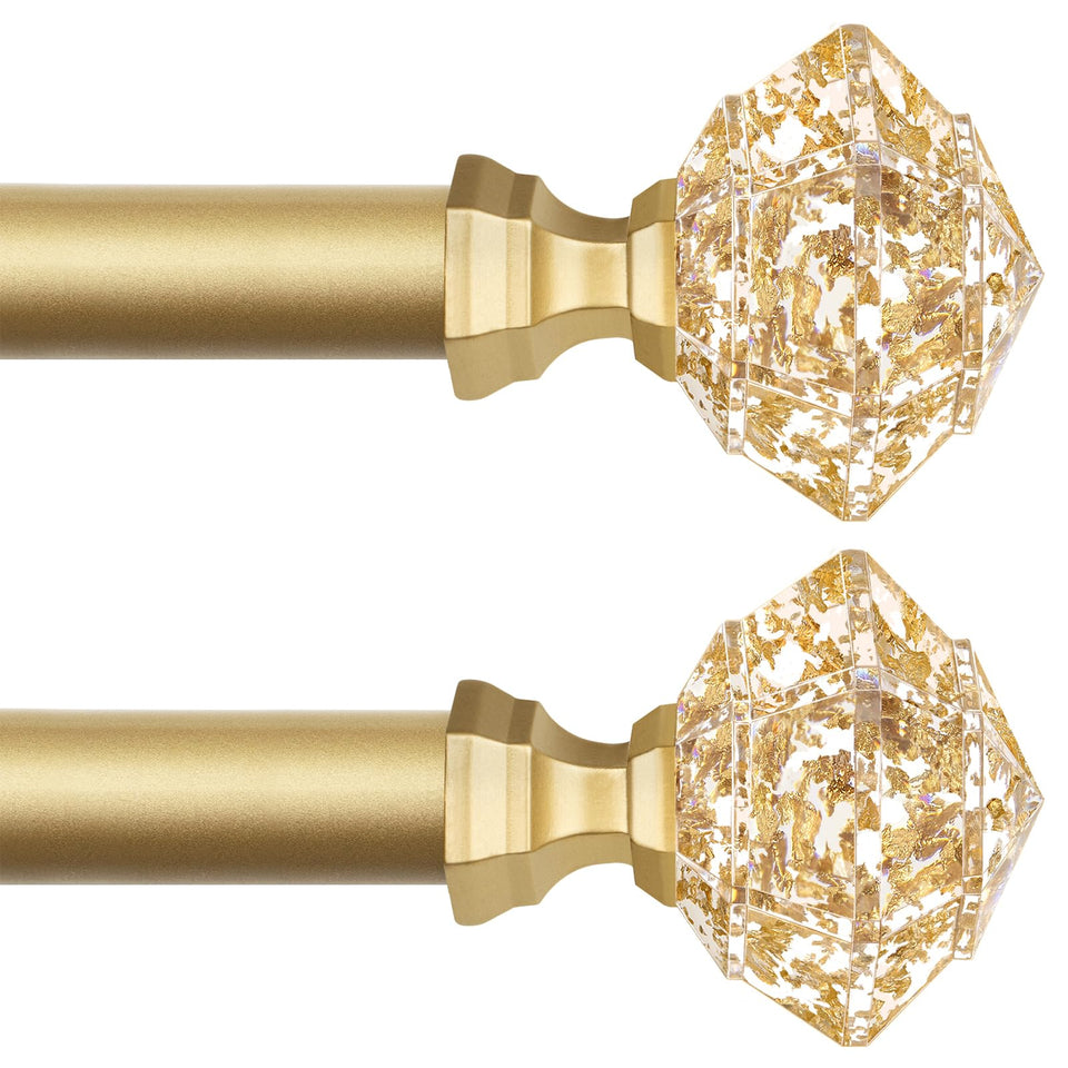 TONIAL translucent diamond finial in gold adds glamour to your window treatment.