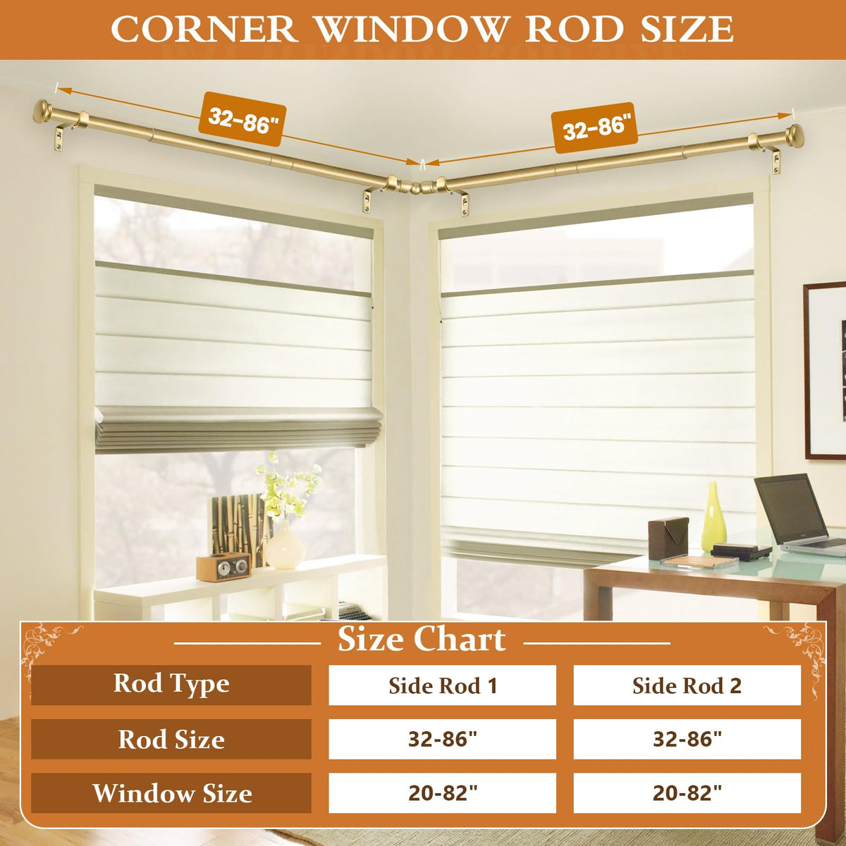 TONIAL 20–82 inch window coverage allows versatile drapery configurations.
