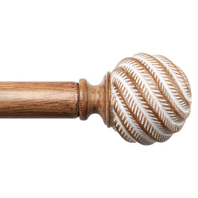 TONIAL wood curtain rod extended to fit large windows, ideal for living spaces.