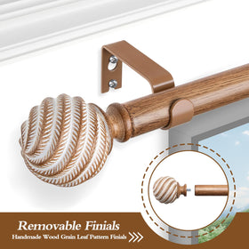 TONIAL leaf-pattern finials provide a decorative boho touch.