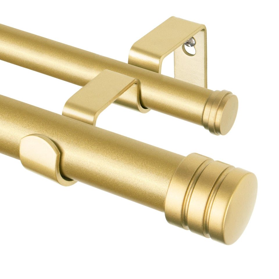 TONIAL1 gold finial curtain rod with decorative ends for classic window style