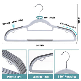 Tonswachic slim 0.2-inch hangers save closet space efficiently