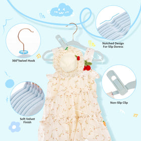 Tonswachic hanger clips 10-pack blue highlight versatile clips for hats and skirts.