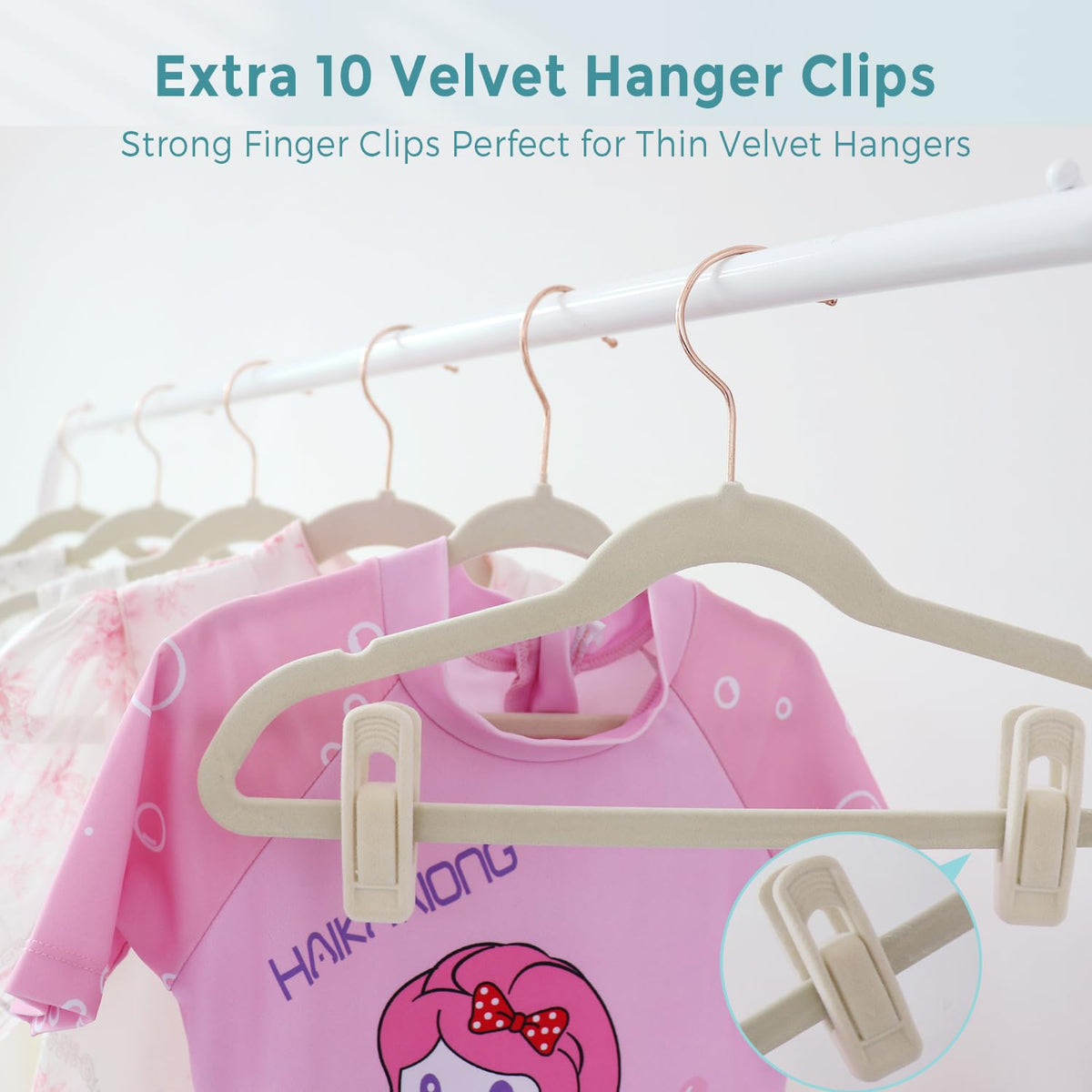 Tonswachic Kids Hangers in a tidy closet boost organization and access.