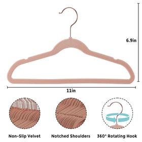 Closeup of non-slip velvet surface on Tonswachic hangers.