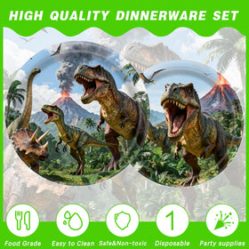 Tonyta party dinosaur napkins green matching the Dino World theme