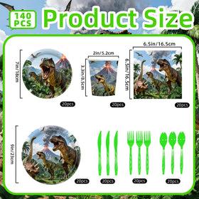 Tonyta party dinosaur 7-inch plates for kid-friendly portions