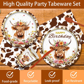  Tonyta Party Highland Cow cups provide sturdy beverage service for celebrations