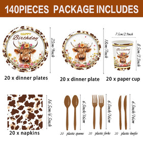 Tonyta Party Highland Cow dessert plates 7-inch add playful color to treats