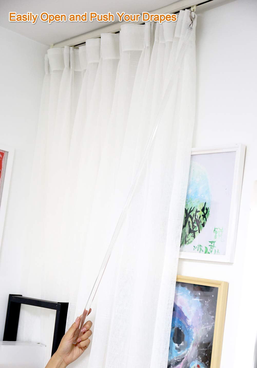TOOFN sturdy acrylic construction resists bending with heavy drapes