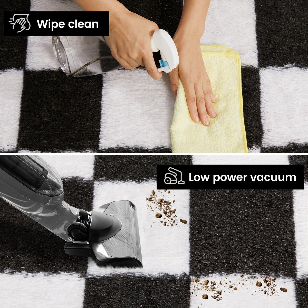 TOOHUB anti-slip rug with rubber dots stays securely in place on floors.