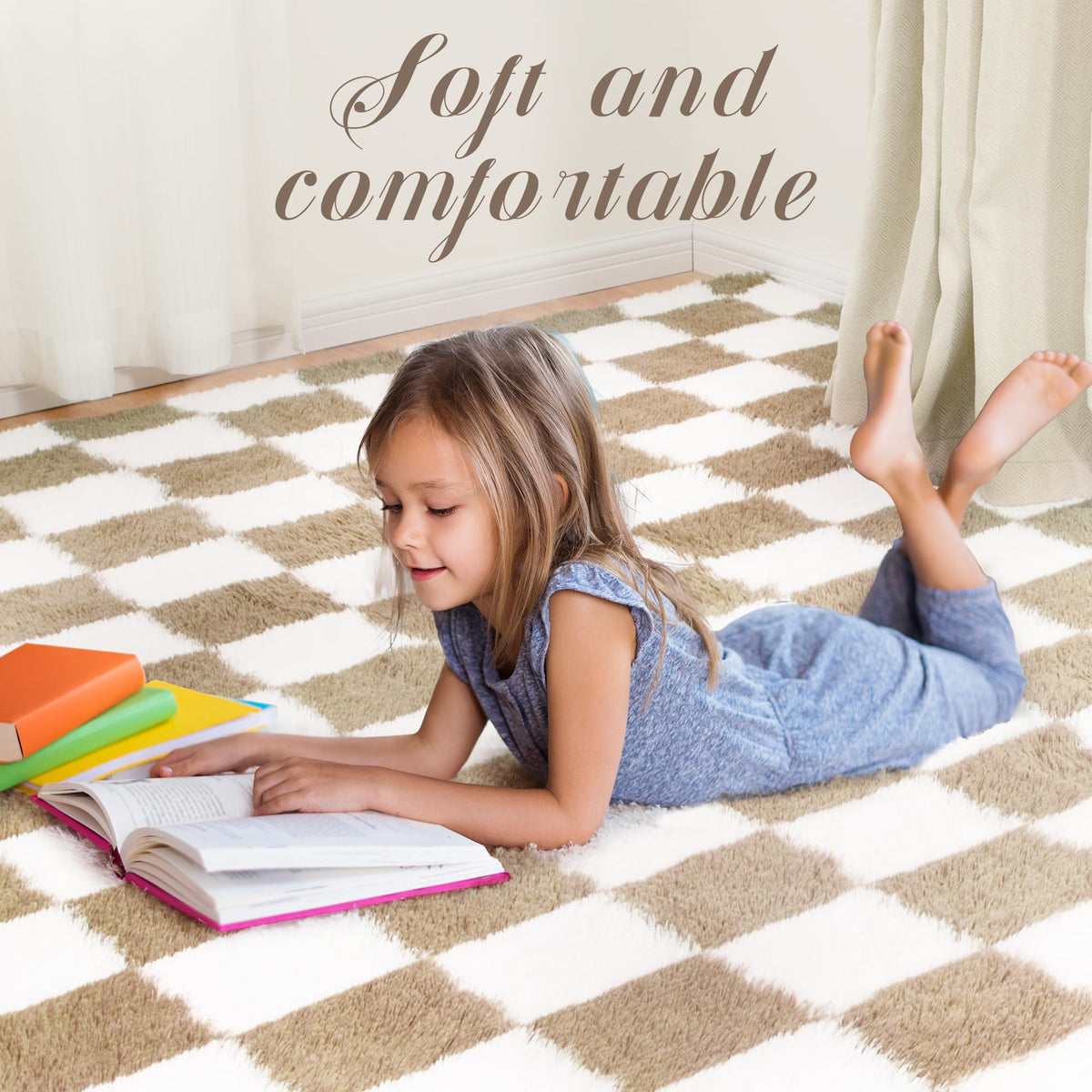 TOOHUB easy-clean rug cleans with damp cloth or light vacuuming.