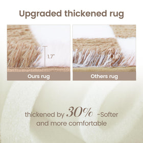 TOOHUB memory-foam cushioned rug beside the bed for cozy feet.