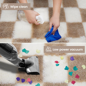 TOOHUB rug features non-slip bottom to stay securely in place.