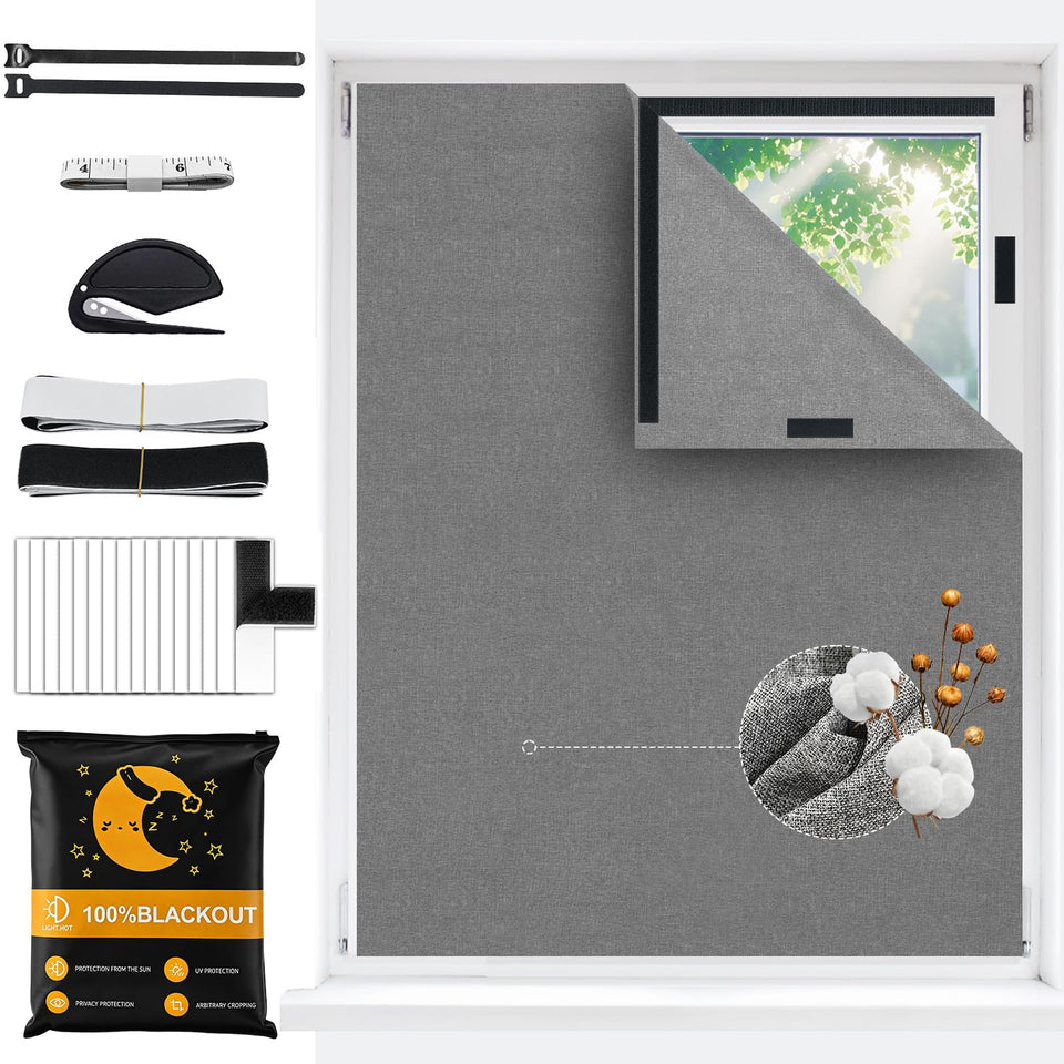 Tooklee 100% blackout curtains block light for deeper sleep in the bedroom.