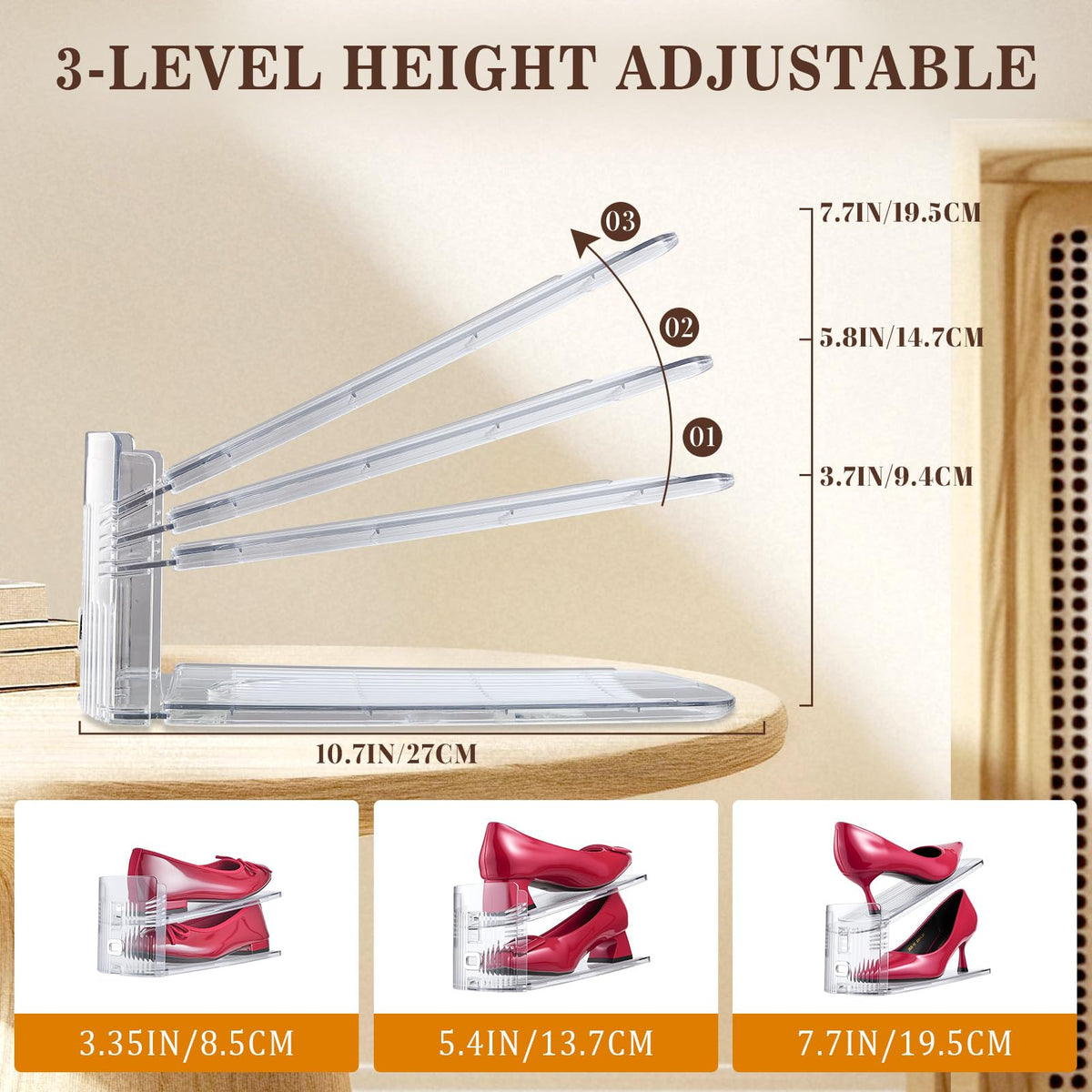 TOOKNIN detachable design shoe slot allows easy storage when not in use.