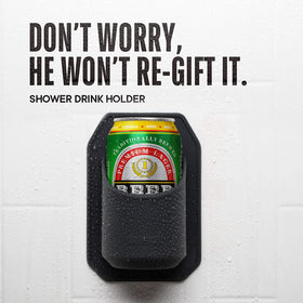 TOOLETRIES beverage holder in bathroom keeps your drink within reach.