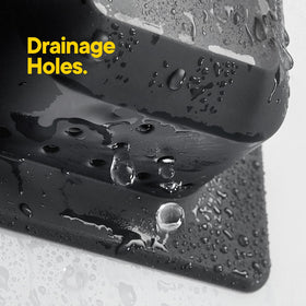 TOOLETRIES charcoal bathroom accessory set adds a sleek look to showers.