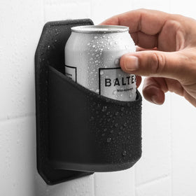 TOOLETRIES drainage holes prevent puddling, keeping drinks tidy during showers.