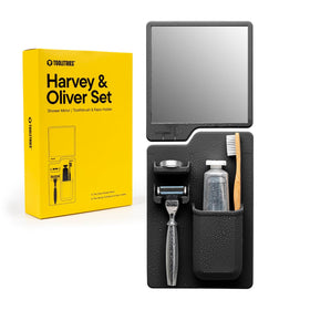 TOOLETRIES Harvey toothbrush and razor holder with silicone grip for secure mounting.